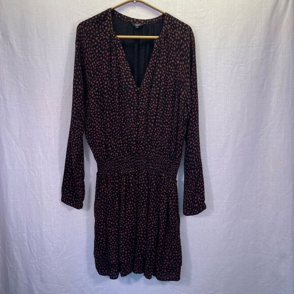 Rails Black Red Hearts Smocked Waist Jasmine Enamoured Mini Dress Medium - Picture 2 of 10